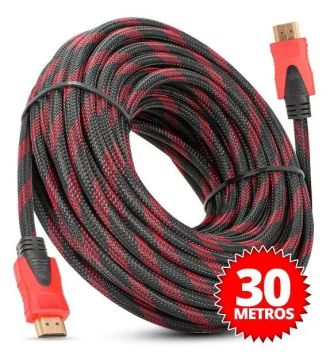 Cabo Hdmi 30 Metros Blindado Com Filtro E Malha Versão 1.4 Suporte 3D Full HD 1080