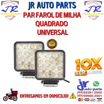 Par Farol de milha 16 Leds 48w 12v/24v para caminhões, maquinas, tratores e carros 6000k 