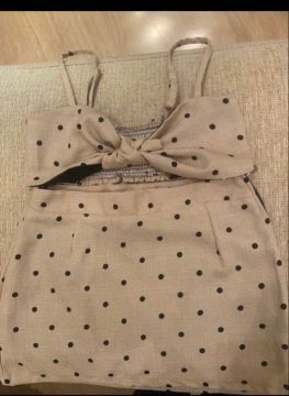 Conjunto de Top e Saia - Polka Dot