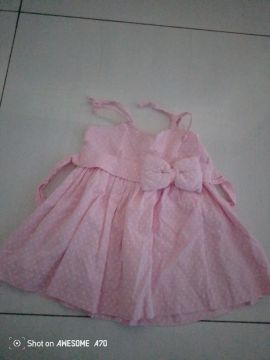 Vestido de bebê menina com laço - P