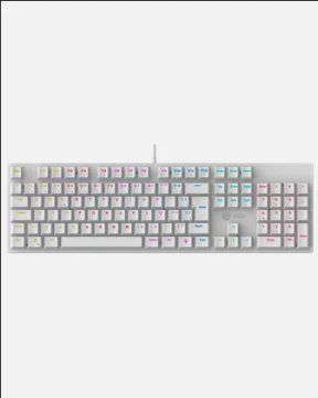 Teclado Mecânico Gamer Ninja Leap, Switch Blue, Rainbow, ABNT2, White, Novo, Lacrado