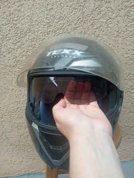 Capacete Moto Texx com óculos interno 