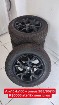 Rodas aro 15 4x100 + pneus 205/65/15