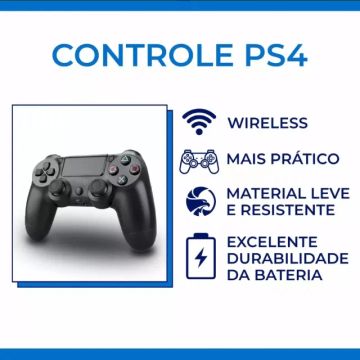 Controle Joystick PS4  Compatível com PC e TV