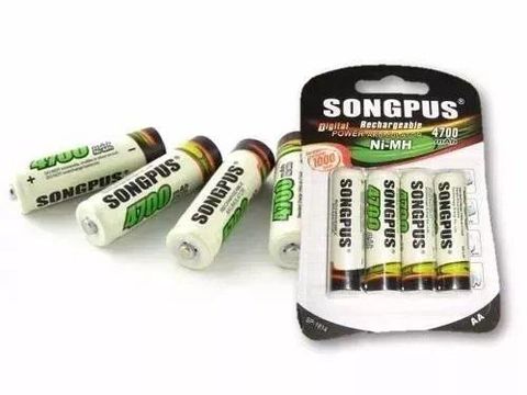 04 Pilha Aa Recarregável 4700mah 1,2v Nimh Bateria