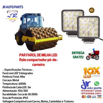 Par Farol de Milha led Rolo compactador pé-de-carneiro
