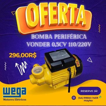 bomba d'água periférica vonder 0,5cv 110/220v 