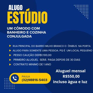 Alugo um pequeno estúdio 