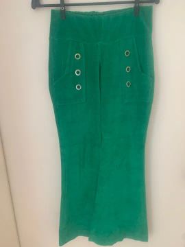 Calça verde feminina veludo estado de nova 