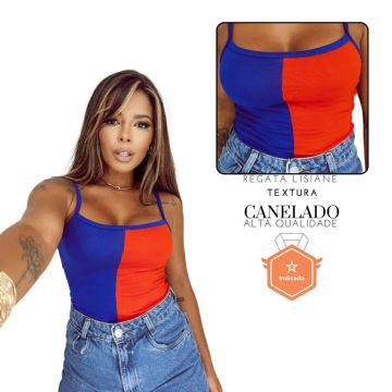 Regata de alcinha Bicolor Azul e Vermelha - Estilo e Conforto!