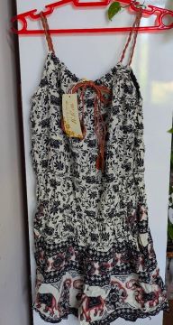 Vestido de Algodão Floral - Tamanho P
