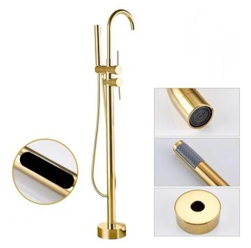 Misturador Monocomando De Piso Para Banheira Dourado Yesop