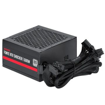  FONTE DE ALIMENTAÇÃO GAMER PCYES SHOCKER 600W 80 PLUS WHITE