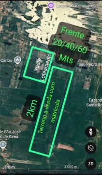 Vendo terreno no PARACURU, com 2 km de fundo, ao lado do loteamento Yuste Valverde