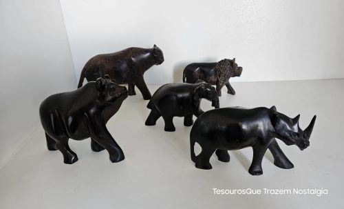 5 Esculturas de Maderia Feitos a Mão Africanas