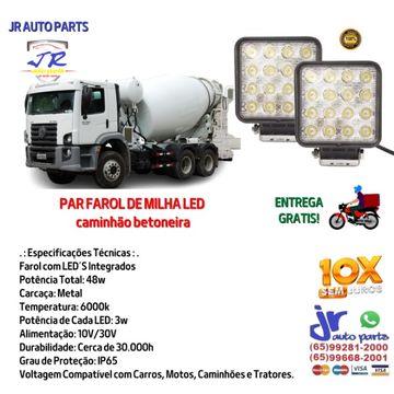 Par Farol de Milha led Caminhão Betoneira