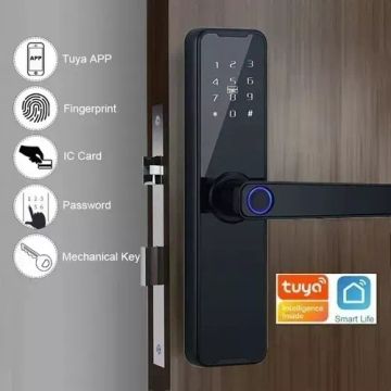 Fechadura K7 Pro+ Digital Biometria, Cartão, Senha, App
