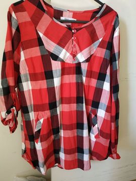 Camisão xadrez vermelho Tam 42 como novo