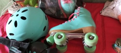 Patins oxer Roller Quad + Kit de Proteção vendo ou troco por bicicleta