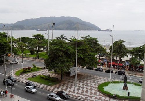 Apto 1 qto com vista panorâmica, Praia Embaré, Canal 4