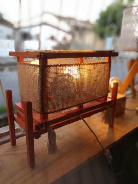 Abajur Japa, de mesa, estilo oriental