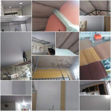 Forro PVC já instalado, mantas térmicas e luminárias embutidas 