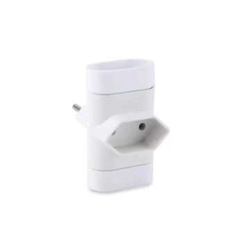 Adaptador De Tomada 3 Saidas 2pinos 10a 250v Branco - Force Line