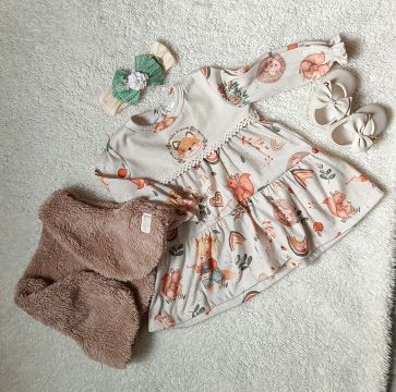Vestido Infantil Menina - Estampa Animal - Tamanho P