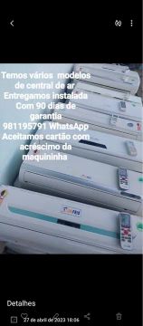 Central de ar 9,12,18 e 24 mil btus, entregue instalada 