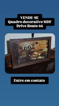 Quadro Decorativo Route 66 MDF