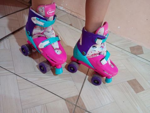 Patins Infantil Rosa e Roxo