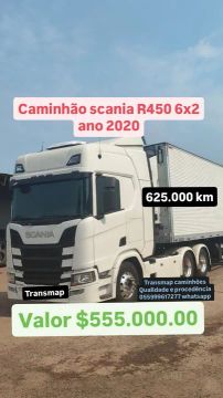 Caminhão scania r 450 6x2 ano 2020
