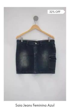 Saia Jeans Feminina Azul 