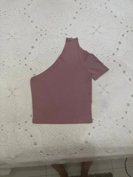 Cropped Rosa queimado Zara 
