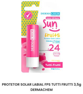 Protetor Solar Labial FPS 24 Tutti-Frutti 3,5g Dermachem