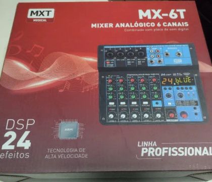 Mesa de som mixer MXT-6T 6 canais