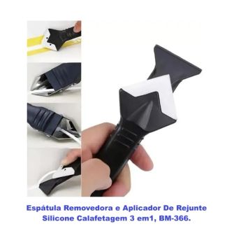 Espátula Removedora e Aplicador De Rejunte Silicone Calafetagem 3 em1, BM-366.