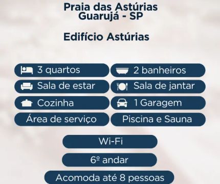 Apartamento Guarujá saída Praia das Astúrias