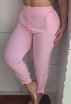 Calça Social Rosa - Tamanho M