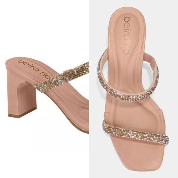 Sandália femenina strass Beira Rio