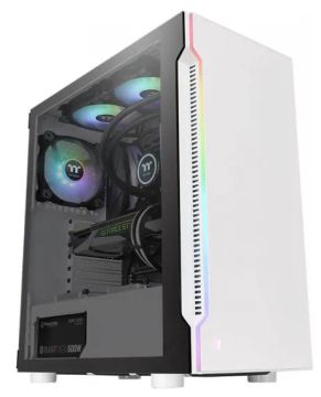 Gabinete Thermaltake H200 TG RGB Branco Lateral Vidro Temp, CA-1M3-00M1WN-00