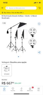 Kit iluminação e fundo estúdio