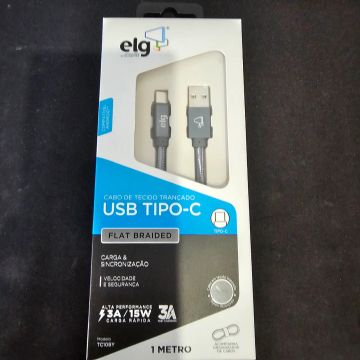 Cabo de tecido trançado USB tipo C