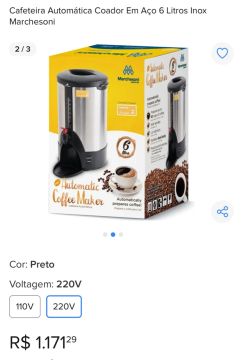 Cafeteira Automática  Em Aço 6 Litros Inox Marchesoni