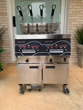 Evolution Elite EEE 142 Fritadeira elétrica de 2 cubas com filtragem automática