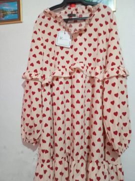 Vestido estampado de coração