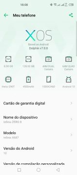 Infinix X687 ZERO 8 - Novo - Garantia