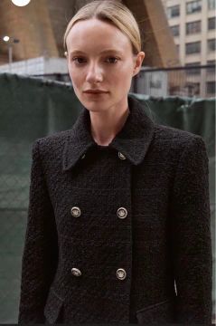 Casaco Zara Tweed Preto