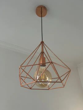 Pendente Aramado 1 Lâmpada Metal Cobre Byron Inspire