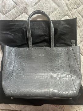 Bolsa Santa Lolla Croco Cinza Nunca Usada